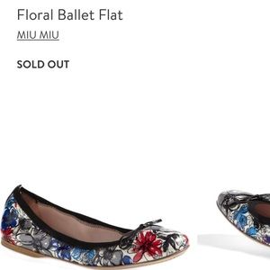 miu miu floral ballet flat